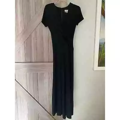 Oberon New York Vintage Black Short Sleeve Maxi Dress Size 4 • $40