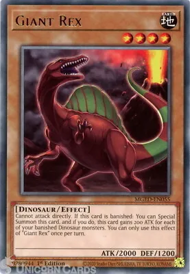 MGED-EN055 Giant Rex Rare 1st Edition Mint YuGiOh Card • £0.99