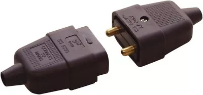 2 Pin 10 Amp 2 Core Lawnmower Strimmer Extension Lead Cable Connector • £4.69