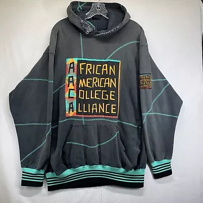 Vintage African American College Alliance Hoodie Mens Size 2XL Faded Black • $249.99