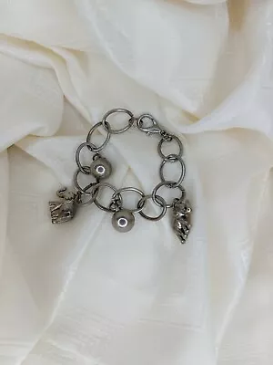 Charm Braclet Elephants & Balls Silver Tone • £4.95