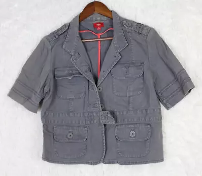 Mossimo Denim Jacket Womens X Gray  Button Up 3/4 Sleeves Collared • $12.90