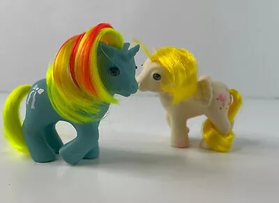 Vintage 1986 My Little Pony G1 Beddy Bye Eyes Baby Ribbon Unicorn Lofty Pegasus • $17.99