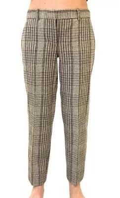 J.Crew Women Plaid Wool City Fit Skimmer Straight Pants Slacks - NWT - Size 0 • $45