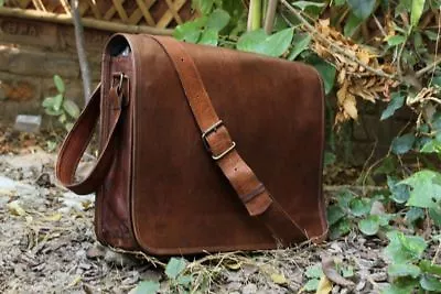 Real Leather Messenger Bag Laptop Satchel Office School Crossbody Shoulder Bags • $55.19