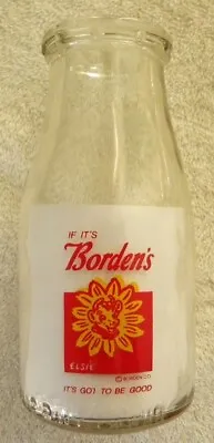 Vintage Borden's Its Got To Be Good Elsie Farm Cow Small Half Pint MILK BOTTLE • $19.99
