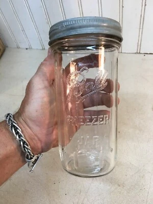 $26.10 • Buy Vtg Ball Refrigerator Freezer Glass Canning Jar W/ Plain Zinc  Cap 22oz.