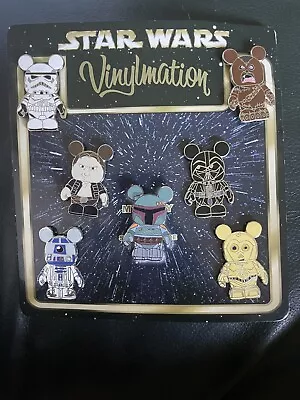 Disney STAR WARS Vinylmation Pin Set Mystery 2010 Collectible Boba Fett R2 D2 • $38