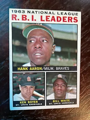 1964 Topps #11 N.l.  Rbi Leaders Hank Aaron Boyer White Baseball Card Nm • $30