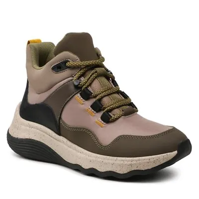 £49.99 • Buy BNIB Clarks Ladies JAUNT LO Dark Olive Leather/Textile Walking Boots