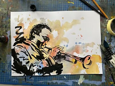 Miles Davis Portrait Painting Jazz Art Trumpet Player Jazzman Music Poster • $150