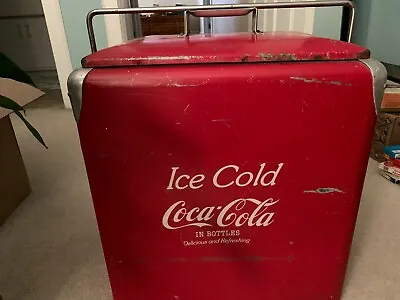 Vintage Coca Cola Metal Cooler With Drain Progress Refrigerator Company  • $254