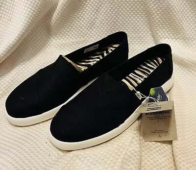 TOMS Women's Earthwise Alpargata Mallow / Slip-On Canvas Shoe BLACK Size 11 NWT • $24.99