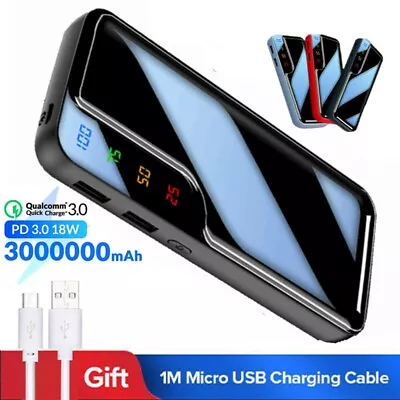 3000000mAh Power Bank Portable Fast Charger Battery Pack 2 USB For Mobile Phone • £8.59