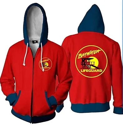 Men Women Baywatch 3D Print Hoodie Sweatshirt Cosplay Zipper Jacket Coat • $24.99