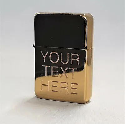 £7.99 • Buy SOLID BRASS Engraved Personalised Star Petrol Lighter Birthday Valentines Gift*