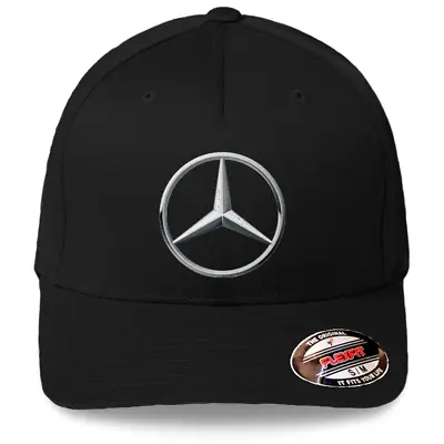 $24.99 • Buy Mercedes-Benz Logo On Black Hat Flexfit Baseball Cap Printed Emblem S/M & L/XL