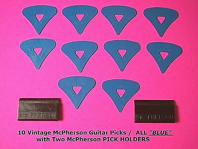McPherson Guitar Pick BLUE 1980's Vintage Patented Picks 10 Pick Set ALL  BLUE  • $19.90