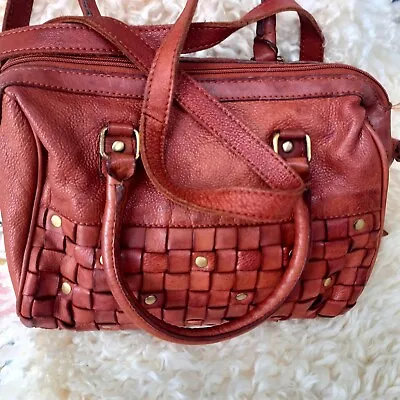 Rowallan Brown Genuine Leather Trunk Handbag Shoulder Overbody Bag • £39.99