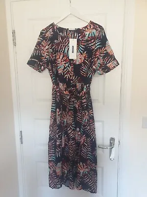 £6.49 • Buy Damart Ladies Summer Shirt Dress Blue Floral Tropical Print Size 16 New