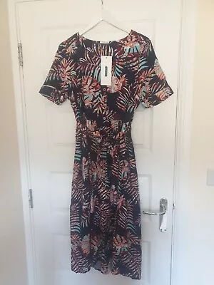 £6.49 • Buy Damart Ladies Summer Shirt Dress Blue Floral Tropical Print Size 16 New