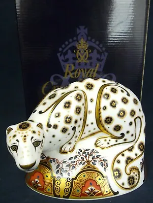 £195 • Buy Royal Crown Derby SNOW LEOPARD Boxed