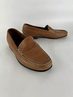 Ralph Lauren Polo Mens 8.5 D Brown Leather Slip On Penny Loafer Horse Shoe Heel • $29.99