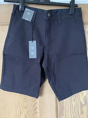 M&S Mens Navy Blue Chino Cotton Shorts With Stretch Waist 30~BNWT • £10.99