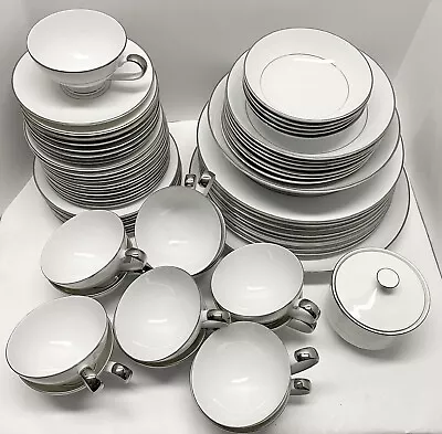 Mikasa CELEBRITY White W/Platinum Trim Narumi Japan 5428 Dinnerware CHOICE • $7.95