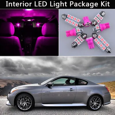 9PCS Bulbs Pink LED Interior Light Package Kit Fit 08-2014 Infiniti G37 Coupe J1 • $11.83