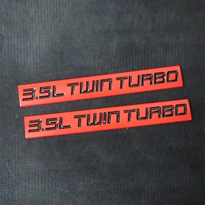 2x 3.5L TWIN TURBO Red Matte Metal Sticker Badge Emblem Decal Engine 3D V6 Drive • $13.90