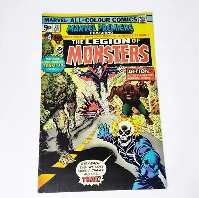 MARVEL PREMIERE #28 The Legion Of Monsters 1975 (UK Pence Variant) • $87.02