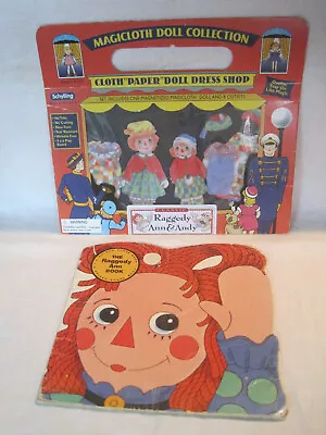 Vintage 1973 Raggedy Ann Book & Magicloth Magnetized Raggedy Ann & Andy Set • $20