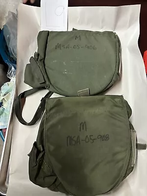 Vintage Bundle Of 2 Military Green Gas Mask Bag Carrying Case Only Original  • $5