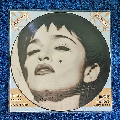 Madonna Justify My Love 12'' Picture Disc Vinyl Uk 1990 Lp Record Promo Card  • $85