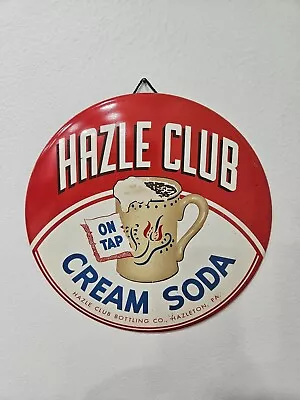 Original ADVERTISING HAZLE CLUB CREAM SODA METAL BUTTON SIGN - Hazleton PA • $95