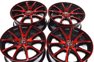 4 New DDR ST15 15x6.5 4x100/114.3 40mm Black/Red 15  Wheels Rims • $609