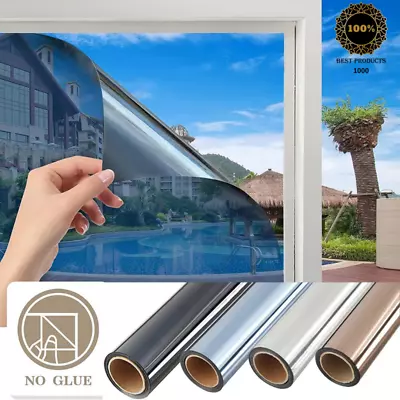 One Way Mirror Window Film Reflective Home Privacy Solar Tint Foil Glass Sticker • £13.99