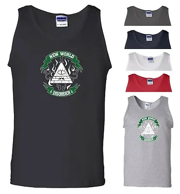 New World Disorder Vest Illuminati NWO Freemason Devil Eye Fun Gift Men Tank Top • £11.99