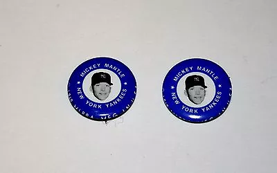 2 NY New York Yankees Mickey Mantle Pin 1969 MLBPA Baseball Button Pin New NOS • $14.99