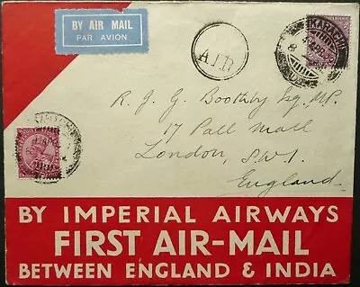 India 4 Apr 1929 Imperial Airways First Flight Cover From Karachi To England • £12.50