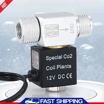 CO2 Solenoid Valve Regulator DC12V Double Head Co2 Solenoid Valve For Fish Tank • £13.91