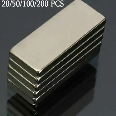20/50/100/200pcs Super Strong Block Fridge Magnet Rare Earth Neodymium 20x10x2mm • $6.04