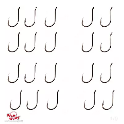 20pcs Fish WOW!® Size 1/0 Fishing J Shape Octopus Hooks Hi-carbon Black Nickel  • $9.02