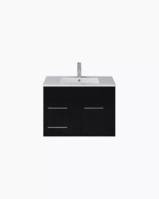 Bathroom 750 Vanity Black Bath Cabinet Wall Hung Mounted Undermount Top Basin • $369