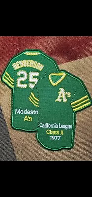Rickey Henderson 1977 Modesto A's Jersey Patch 4 Inch Iron On Class A Baseball  • $13