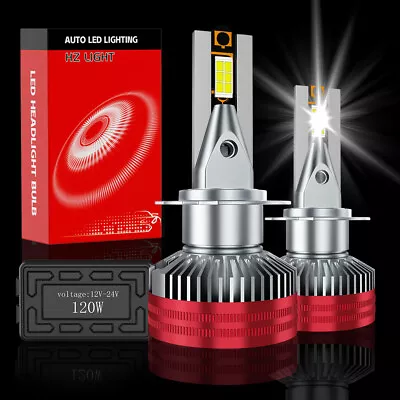 H7 LED Headlight Bulbs HZ High Low Beam Super Bright 6700K 40000Lumens 120W X2 • $32.99