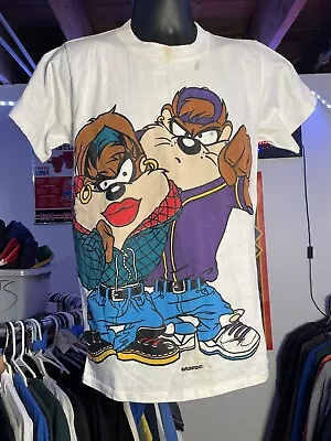 VTG 80s Looney Tunes Taz 1983 TAZ And GIrl  Graphic Art T Shirt Medium • $45