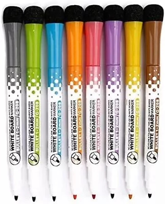 Dry Erase Markers For Whiteboard W/Eraser Caps (8 Pack) Magnetic White Board Ma • $12.99