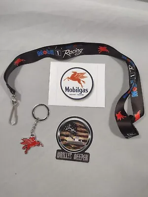 Mobil One Pegasus Keychain Lanyard Sticker Oilfield Union Construction  P208 • $19.99